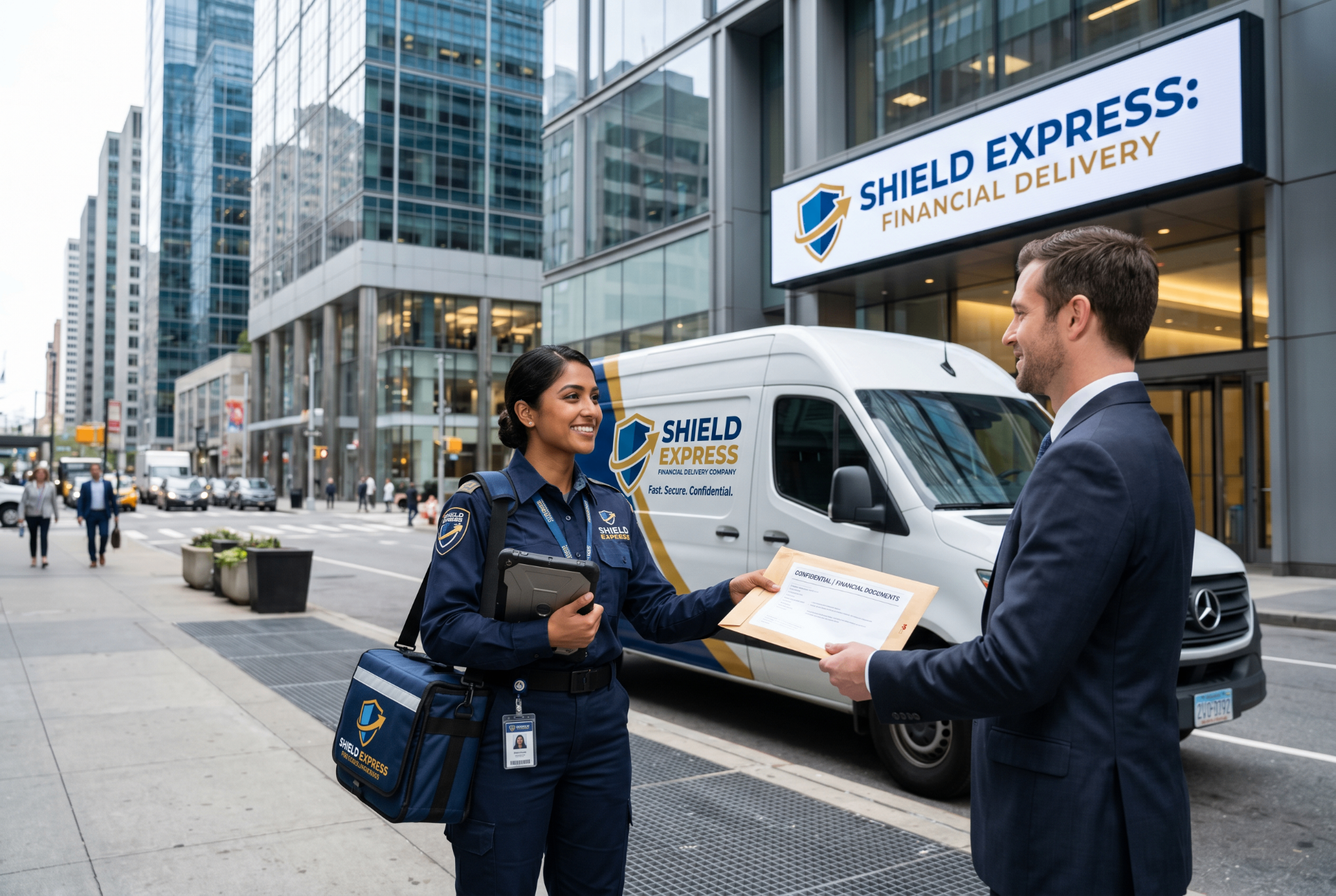 Shield Express courier delivering a secure case in Ottawa